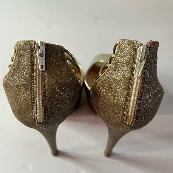 Christian Louboutin Lady Peep Gold Glitter Platform Heels Women’s EU 36 - Picture 13 of 15